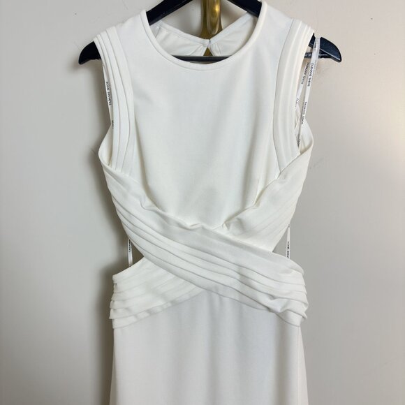 TADASHI SHOJI Tenney Maxi Evening Dress in White Size Medium - Picture 3 of 9